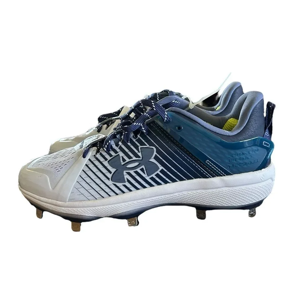 Under Armour Men's Yard Low Turf Baseball Shoe, Royal White‎ & Blue New
